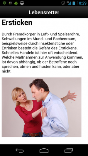 Abbildung 3: Beim Kleinen Lebensretter finden Sie alle Rettungsmaßnahmen in verschiedenen Notsituationen.