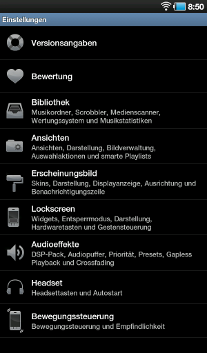Abbildung 10: Klar und übersichtlich: Die reichhaltigen Voreinstellungen von PlayerPro.