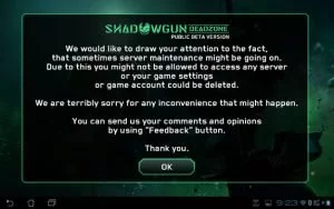 Abbildung 6: Ausfälle sind jederzeit möglich: Shadowgun Deadzone befindet sich in der Beta-Phase.