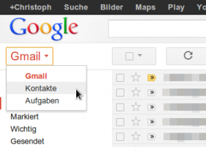 Abbildung 2: Öffnen Sie Gmail in Ihrem Web-Browser und gehen Sie in die Kontaktverwaltung des Webmailers.