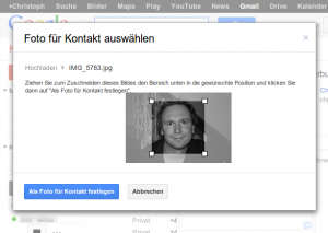 Abbildung 3: Das hochgeladene Bild schneiden Sie direkt im Web-Browser auf optimale Format zurecht.