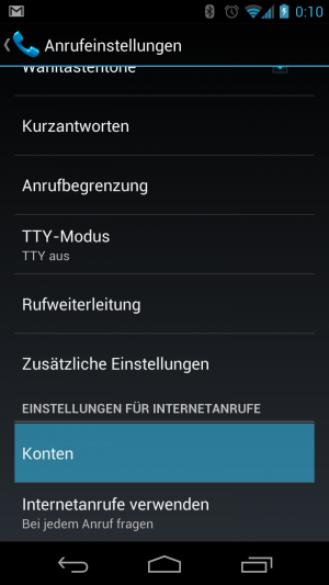 Abbildung 4: Richten Sie das VoIP-Konto der FRITZ!Box auf Ihrem Androiden ein.