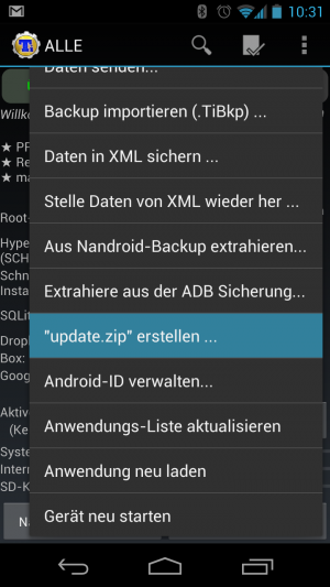 Abbildung 4: Das von Titanium Backup erzeugte Archiv lässt sich direkt aus dem Recovery Modus flashen.