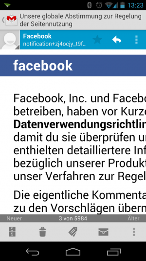 Zoomen Sie jetzt mit Pinch to Zoom in Mails mit zu kleiner Schritt rein.