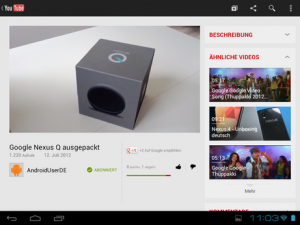 Sie erinnert an den neuen Look von youtube.com auf dem PC.