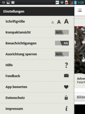 Leser können die Schriftgröße auf der App verändern.