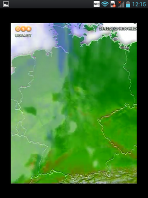 ...Regenradar gibt es auf der App ebenfalls.