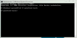 Abbildung 7: Die Befehle geben Sie auf der (Windows-)Kommandozeile ein.