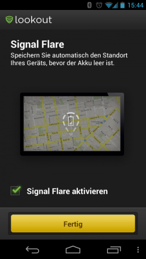 Abbildung 4: Leert sich der Akku schmeißt Signal Flare die Ortung kurz an.