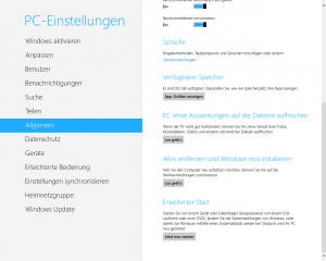 Abbildung 4: Für den Neustart wählen Sie den Eintrag unter Advanced Setup.