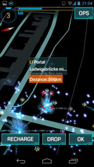 Wenn Sie von einem Portal den Schlüssel besitzen, können Sie es von jedem beliebigen Ort aus mit Energie aufladen.