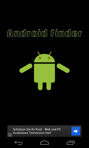 Das Android-Finder-Maskottchen winkt Ihnen entgegen, wenn Sie pfeifen.