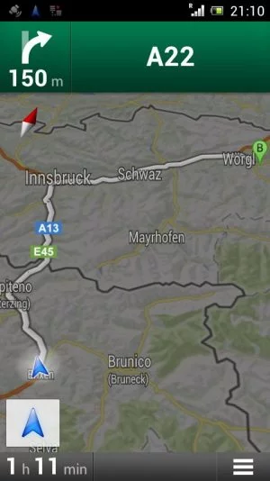 Abbildung 2: Die Fahrtstreckenübersicht mit der aktuellen Verkehrslage bis zum Reiseziel in Google Maps.