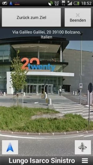 Abbildung 3: Beim Erreichen des Ziels zeigt Google Maps Navigation ein Bild des Gebäudes an.