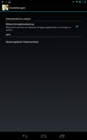 Abbildung 6: Google Maps bietet recht wenige Einstellmöglichkeiten.