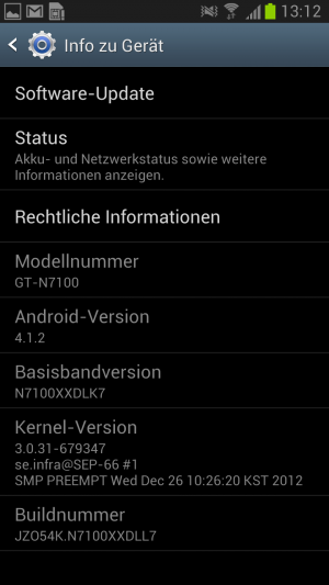 Abbildung 6: Das Note II ist durch die neue Firmware noch ein Stück besser geworden.