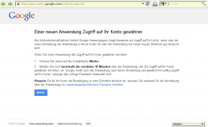 Abbildung 4: Weisen Sie Google explizit daraufhin, dass sich ein Gerät anmelden will.