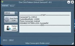 Abbildung 6: Ein Klick genügt: One Click Pattern Unlock für Samsung-Geräte.