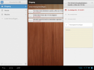 Wunderlist hat eine Tablet-Ansicht spendiert bekommen.