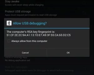Das System verhindert nun den Zugriff unbekannter Rechner auf den USB-Debugging-Modus.
