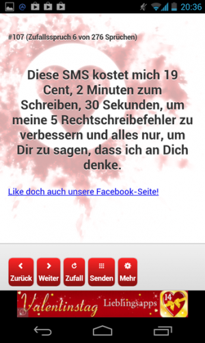 Mal romantisch, mal witzig, mal frech. Die meisten Sprüche sind wirklich brauchbar.
