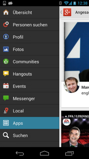 Google+ hat nun auch einen Apps-Reiter hinzubekommen.