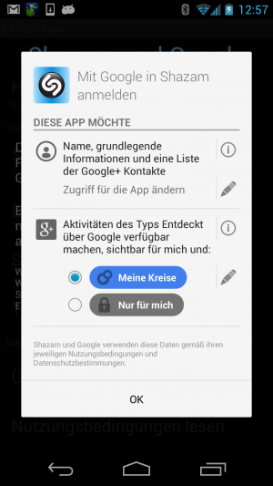 Getaggte Songs lassen sich dann direkt zu Google+ übertragen.