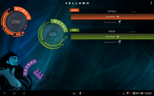 Die Vellamo-Benchmarks des Tabket Z liegen in etwa auf der Höhe eines Nexus 4.