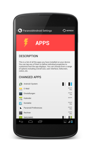 Abbildung 5: Mit den umfangreichen Optionen lässt sich Paranoid Android optimal anpassen.