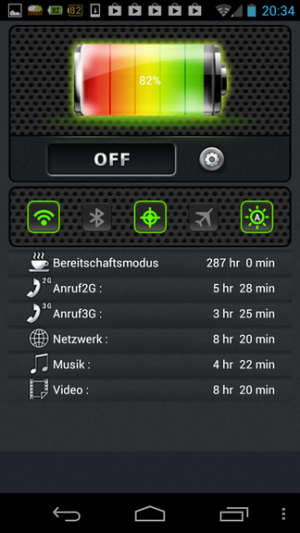 Der One Touch Akkusparer bringt die gleiche Funktionalität wie andere Apps, aber hübscher verpackt.
