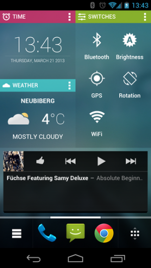 Sie können aber auch Apps mit herkömmlichen Widgets in den Homescreen einbinden.