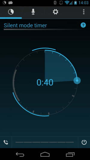 Abbildung 2: Der Silent-Mode-Timer unterdrückt für den eingestellten Zeitraum jegliches Klingeln.