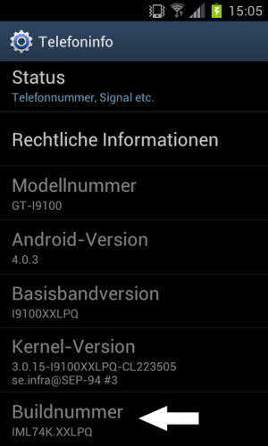 Abbildung 5: Die Buildnummer entscheidet, welchen Kernel Sie für das Rooten brauchen.