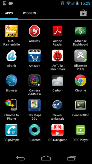Abbildung 3: Im App-Drawer finden Sie alle auf dem Telefon installierten Apps.