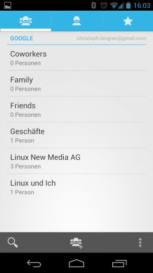 Abbildung 1: In Gruppen eingeteilt finden Sie viel leichter bestimmte Kontakte.