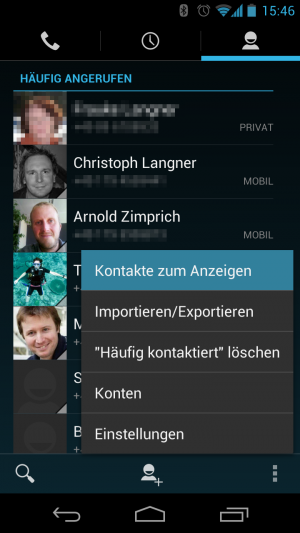 Abbildung 4: Beschränken Sie die Menge der angezeigten Kontakte auf bestimmte Gruppen.
