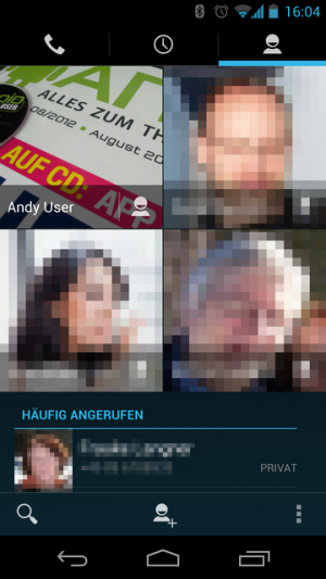 Abbildung 7: In der Telefon-App erscheinen diese Favoriten mit Symbolbild automatisch ganz oben in der Liste.