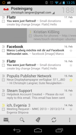 Abbildung 4: Per Wischgeste löschen oder archivieren Sie nicht mehr benötigte Mails.