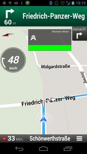 Abbildung 5: Dank schwebender Wigets haben Sie mehr als die Route im Blick.