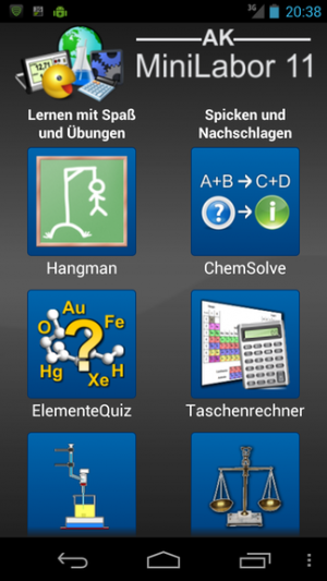 Abbildung 12: Übersicht über einige Features der App AK Minilabor 11.