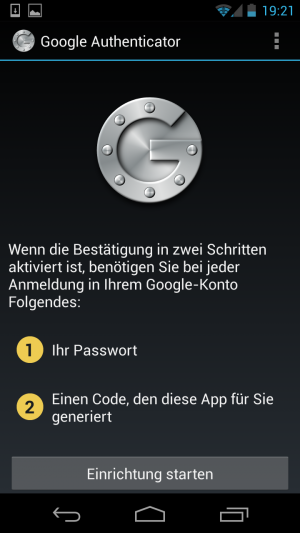 Der Google Authenticator generiert die benötigten Einmal-Codes.