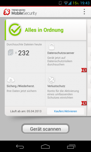 Abbildung 3: Die Mobile-Security-App von Trend Micro macht beim Bedienen richtig Spaß.