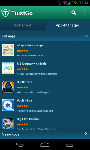 Abbildung 18: So nicht! Sie sehen kein Feature sondern von TrustGo ausgelieferte Anzeigen.