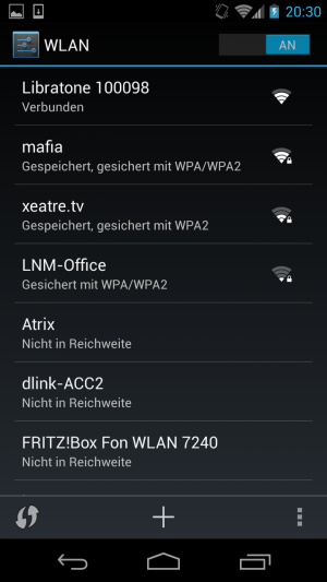 Abbildung 1: Verbinden Sie sich mit dem Libratone-WiFi, dann besteht keine Internetverbindung.