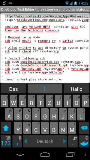 Abbildung 5: Mit dem OneCloud Text Editor bearbeiten Sie Textdateien gleich in der Box.