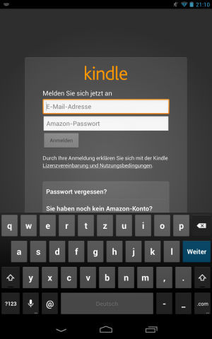 Abbildung 9: Nach der Registrierung können Sie Ihre bei Amazon erworbenen eBooks jederzeit herunterladen und lesen.