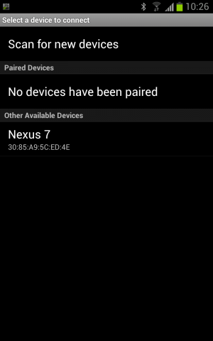 Abbildung 11: Die beiden Spieler verbinden sich bei Schiffe versenken via Bluetooth.