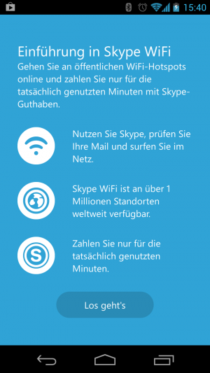 Abbildung 4: Über Skype WiFi bezahlen Sie den Zugang zu weltweit verfügbaren Hotspots aus Ihrem Skype-Guthaben.