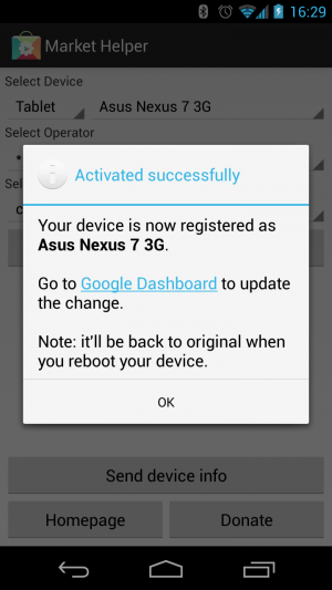 Abbildung 5: Damit die Änderung im Play Store aktiv wird, müssen Sie einmalig das Google Dashboard aufrufen.