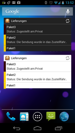 Mit den Widgets haben Sie Ihre Sendungen immer im Blick.